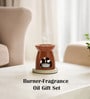 Brown Ceramic Burner Fragrance Oil Gift Set