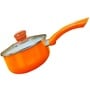 Ceramic Coated 18 cm Non Stick Induction Base Sauce Pan with Glass Lid