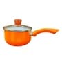 Ceramic Coated 18 cm Non Stick Induction Base Sauce Pan with Glass Lid