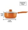 Ceramic Coated 18 cm Non Stick Induction Base Sauce Pan with Glass Lid