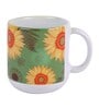 Ceramic Coffee Capsule Mug With Green & Sunflower Print