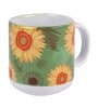 Ceramic Coffee Capsule Mug With Green & Sunflower Print