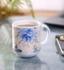 Ceramic Coffee Capsule Mug With Navy Blue & House Print