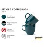 Ceramic Coffee Mug Set of 2 300ml Teal Gold