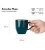 Ceramic Coffee Mug Set of 2 300ml Teal Gold