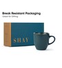 Ceramic Coffee Mug Set of 2 300ml Teal Gold