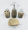 Ceramic Counter Top Bathroom Accessories in Multicolour, Set of 4