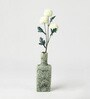 (1Pc) Green Ceramic Decorative Vase For Home Decor
