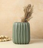 (1Pc) Green Ceramic Flower Vase For Living Room Decor
