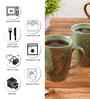 Set of 2 Ceramic Gree Textured Mugs