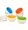 Ceramic Matt Finish Soup Bowls With Spoon Set of 6