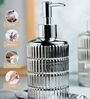 Ceramic Metallic Silver Color Dispenser Bottle with Metal Nozzle