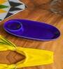 Ceramic Oval Chip And Dip Platter  Navy Blue