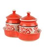Ceramic Pickle 2 Pcs Serving Jar Set With Tray