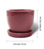 Ceramic Planter with Tray Red