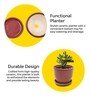 Ceramic Planter with Tray Red