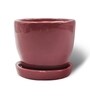 Ceramic Planter with Tray Red