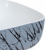 Ceramic Rectangular Shape Blue / White Counter Top Wash Basin (H: 5 , W: 17 , D: 12 Inches)