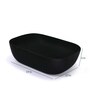Ceramic Rectangular Shape Black Counter Top Wash Basin (H: 5.4, W: 18.2, D: 12.8 Inches)