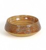 Ceramic Round Shape Wood Counter Top Wash Basin (H: 6 , W: 16 , D: 16 Inches)