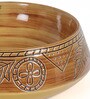 Ceramic Round Shape Wood Counter Top Wash Basin (H: 6 , W: 16 , D: 16 Inches)