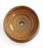 Ceramic Round Shape Wood Counter Top Wash Basin (H: 6 , W: 16 , D: 16 Inches)