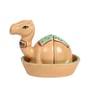 Brown  Ceramic 3 Pcs Salt and Pepper Shakers with Tray