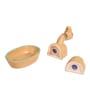 Brown  Ceramic 3 Pcs Salt and Pepper Shakers with Tray