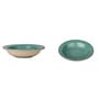 Ceramic Serving Designer Pasta Plates Set of 2 (Microwave and Dishwasher Safe), 7 Inch (Seagreen)