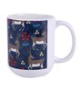 Ceramic Tea Capsule Mug With Beige & Blue Floral Print