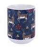 Ceramic Tea Capsule Mug With Beige & Blue Floral Print