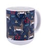 Ceramic Tea Capsule Mug With Beige & Blue Floral Print