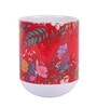 Ceramic Tea Capsule Mug With Red Floral Print