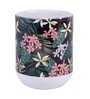 Ceramic Tea Capsule Mug With White & Red Floral Print
