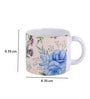 Set Of 2 Ceramic Tea Cup With Beige & Blue Floral Print