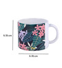 Set Of 2 Ceramic Tea Cup With Black & Green Floral Print