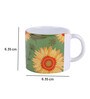 Set Of 2 Ceramic Tea Cup With Green & Yellow Sunflower Print