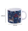 Set Of 2 Ceramic Tea Cup With Navy Blue & Grey Deer Print