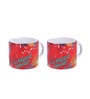 Set Of 2 Ceramic Tea Cup With Red Floral Print