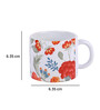 Set Of 2 Ceramic Tea Cup With White & Red Floral Print