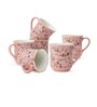 Ceramic Tea Cups Set of 6 180ml Pink Floral