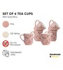Ceramic Tea Cups Set of 6 180ml Pink Floral
