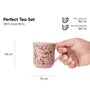 Ceramic Tea Cups Set of 6 180ml Pink Floral