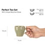 Ceramic Tea Cups Set of 6 180ml Pista