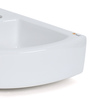 Ceramic Triangle Shape White Counter Top Wash Basin (H: 6 , W: 14 , D: 14 Inches)