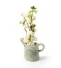 (1Pc) Green Ceramic Decorative Vase For Home Decor