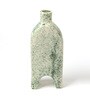 (1Pc) Green Ceramic Flower Pot For Living Room Decor