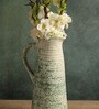 (1Pc) Green Ceramic Decorative Vase For Home Decor