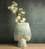 (1Pc) Green Ceramic Decorative Vase For Room Decor Aesthetic