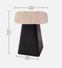 Ceramic Vista Stone End Table In Ivory & Black  Colour